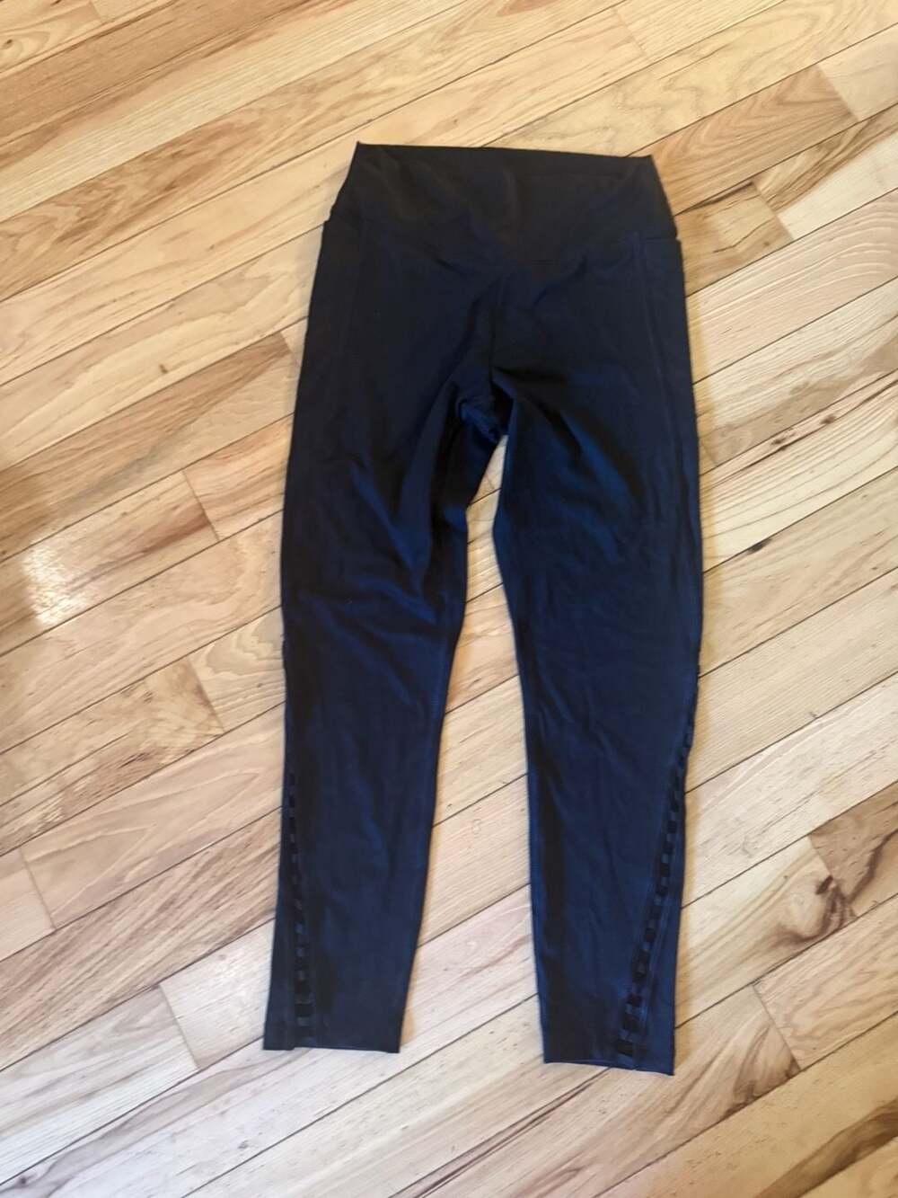 Victoria's Secret Pink Ultimate Black Leggings with Cutout Mesh Details